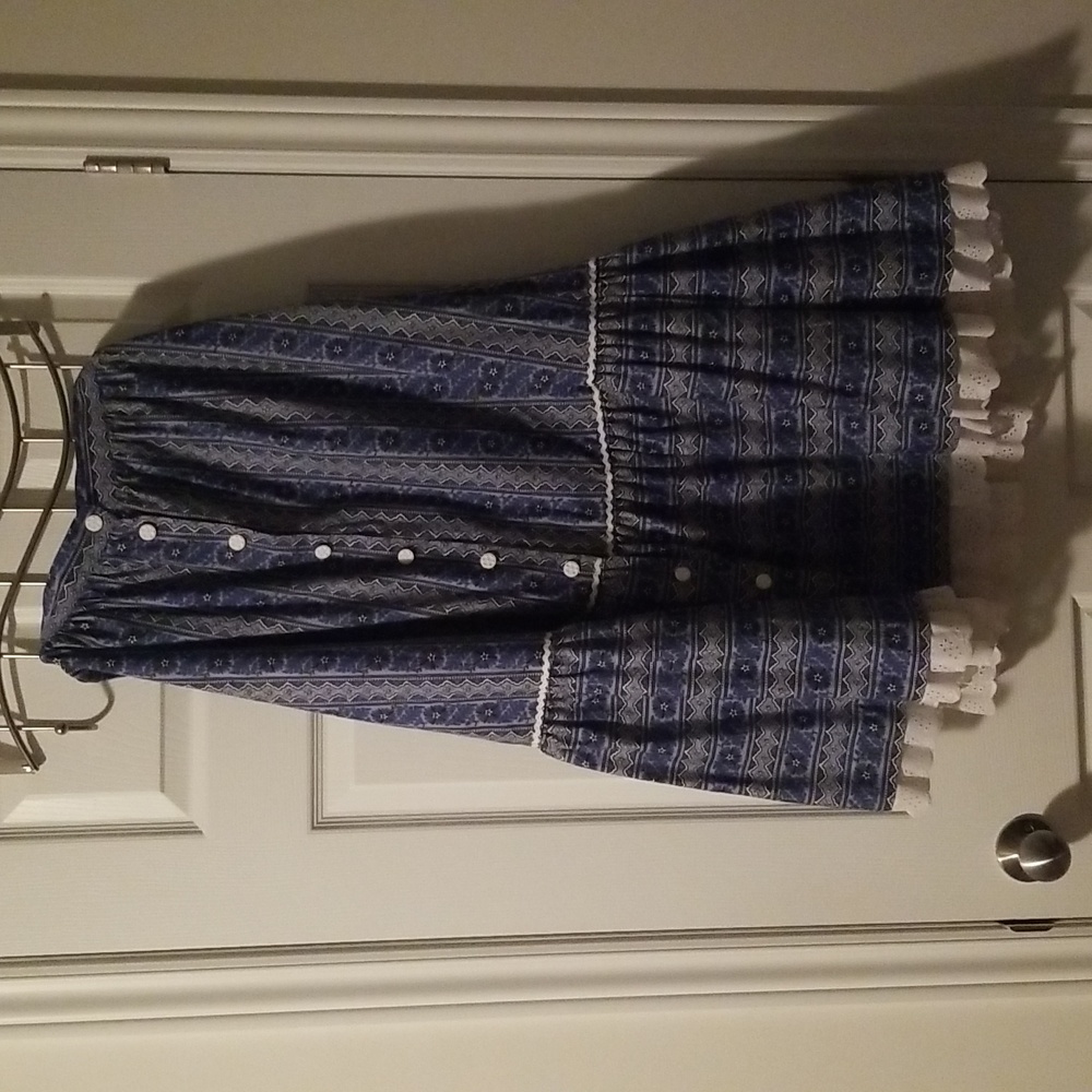 Vintage Marie Claire blue prairie skirt